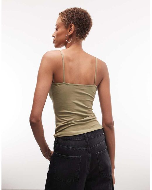 Weekday Green Strappy Tank Top