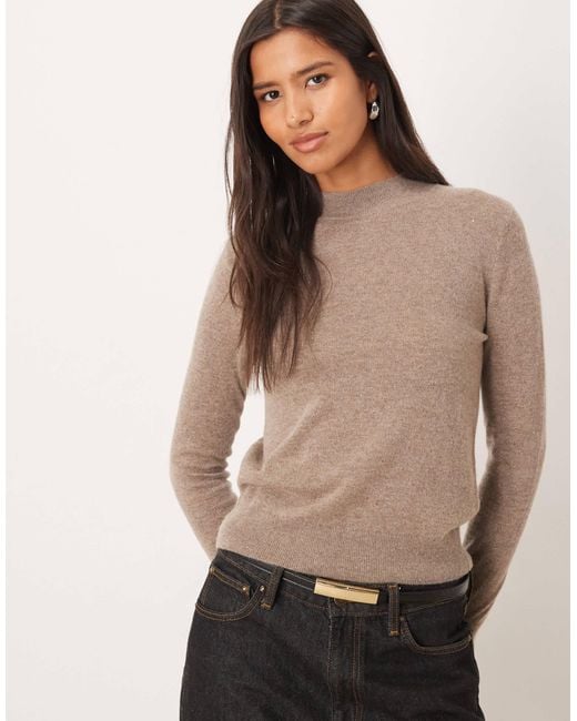 Mango Brown High Neck Jumper