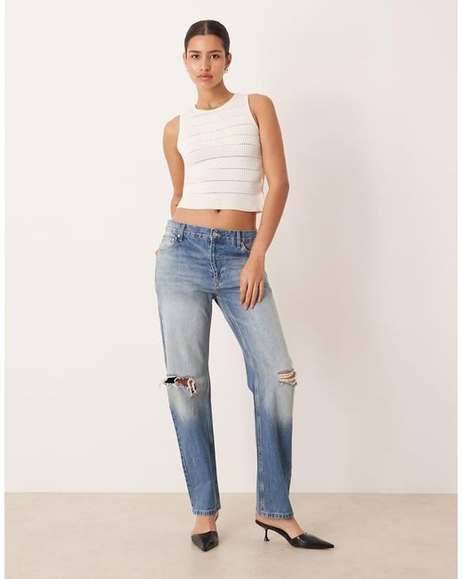 Calvin Klein Blue Cropped Chenille Knitted Vest