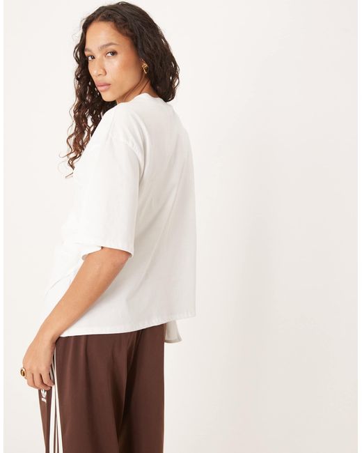ASOS White Boxy Tee With Asymmetric Peplum Hem