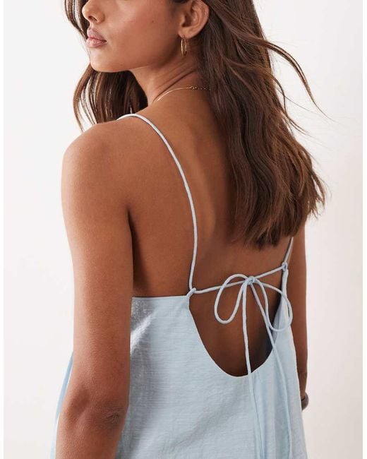 ASOS Blue Cami Playsuit With Pintucks