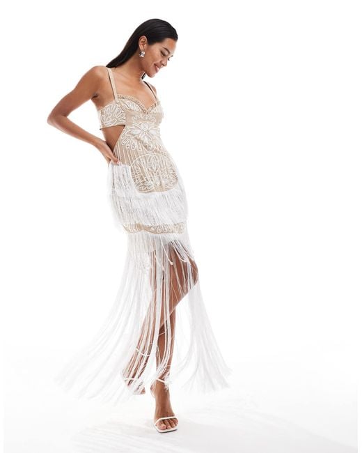 chinese dress ladies ASOS DESIGN mesh exposed seam sculpted cupped maxi dress in chocolate   ASOS Sample Sale