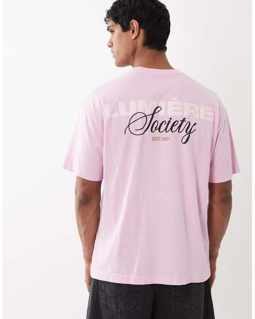 Cotton On Pink Box Fit T-shirt With Graphic for men