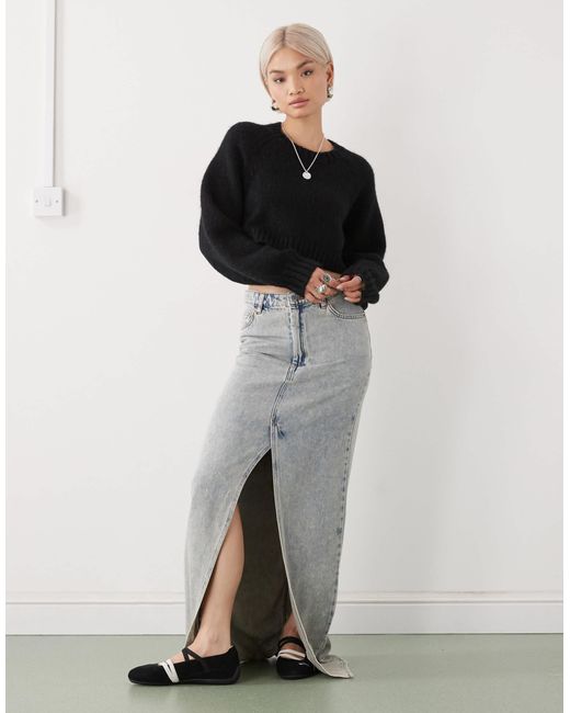 Monki Black Open Tie Back Knitted Jumper With Wool