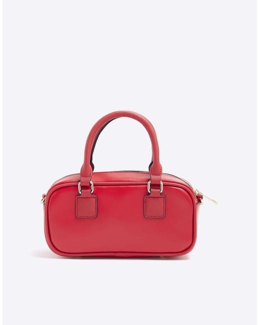 River Island Red Faux Leather Charm Shoulder Bag