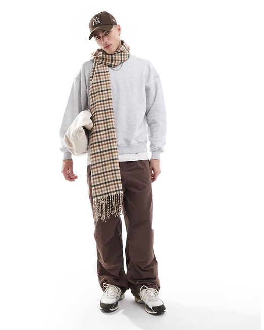 Cotton On Gray Box Fit Crew Neck Sweater for men