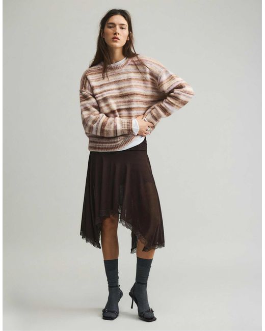 Pull rayé - sable Pull&Bear en coloris Multicolor