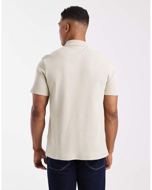 ASOS White Regular Fit Zip Polo for men