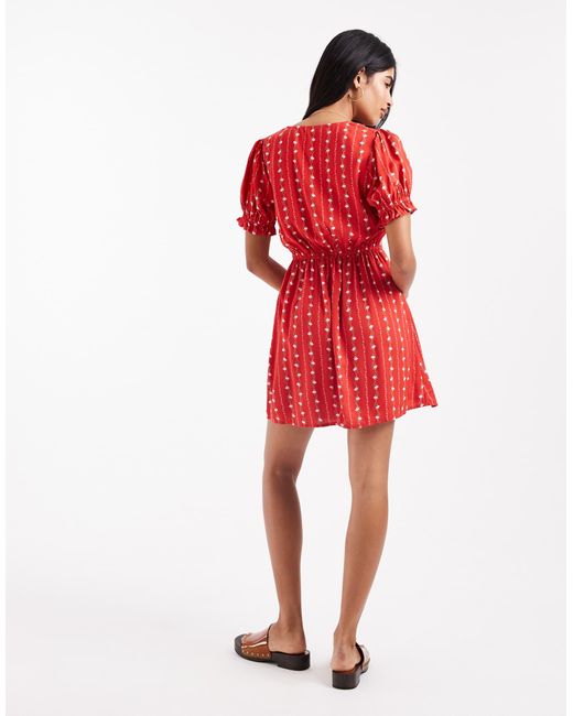 Miss Selfridge Red Mini Tea Dress