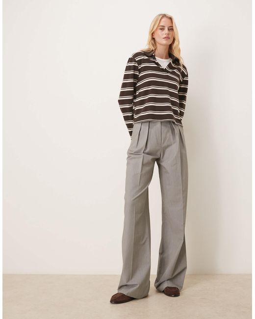 Asos design tall - pantalon large à pinces ASOS en coloris Gray
