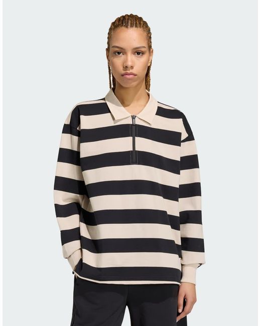 Adidas Gray Sportswear Essentials Contemporary French Terry Longsleeve Polo