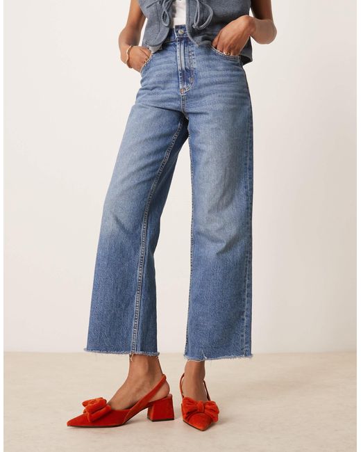 ASOS Blue Symphony Bow Slingback Mid Block Heeled Shoes