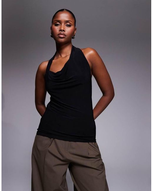 River Island Gray Halterneck Top