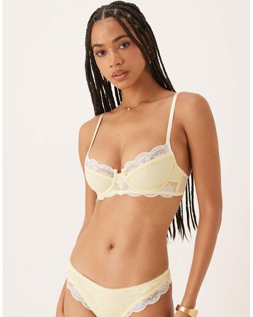 KAT THE LABEL Natural Arabella Underwire Lace Bra