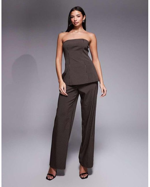 Kaiia Gray Exclusive Tailored Bandeau Longline Top