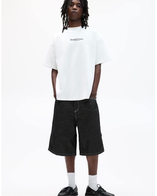 Pull&Bear – kurzärmliges sweatshirt in White für Herren