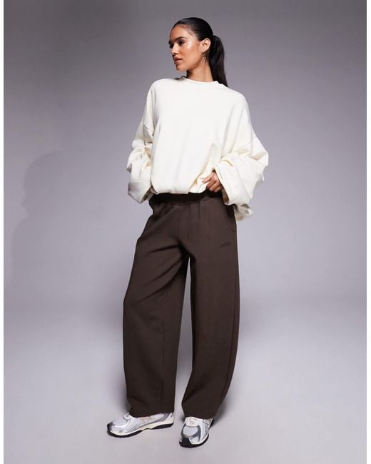 Kaiia Brown Exclusive Cotton Rich Seam Detail Barrel Leg joggers