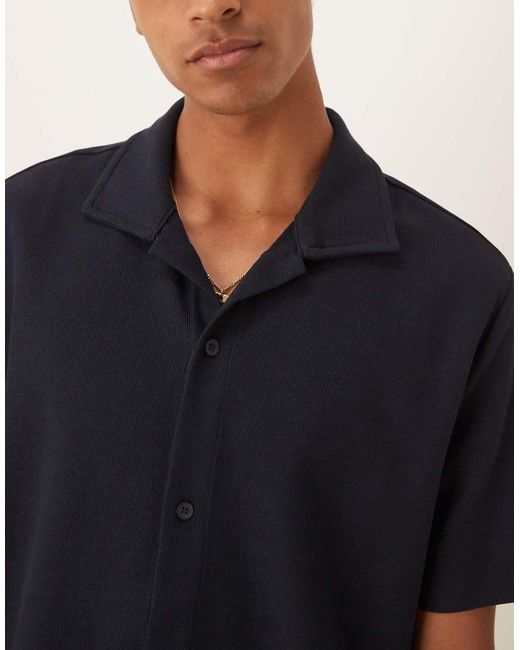Camicia A Maniche Corte di Mango in Blue da Uomo