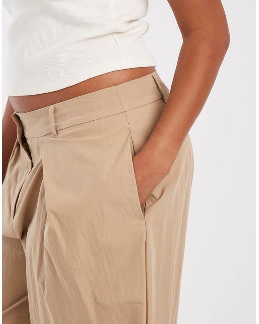 ASOS Natural Curve Tailored Double Belt Detail Wide Leg Trouser