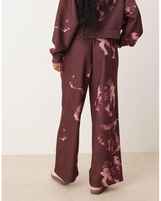 ASOS Red Co-ord Straight Leg jogger With All Over Floral Design