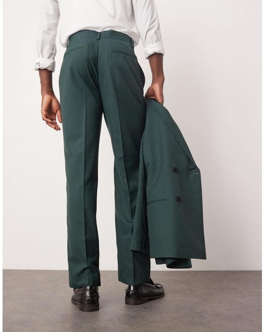ASOS Green Straight Leg Suit Pants for men