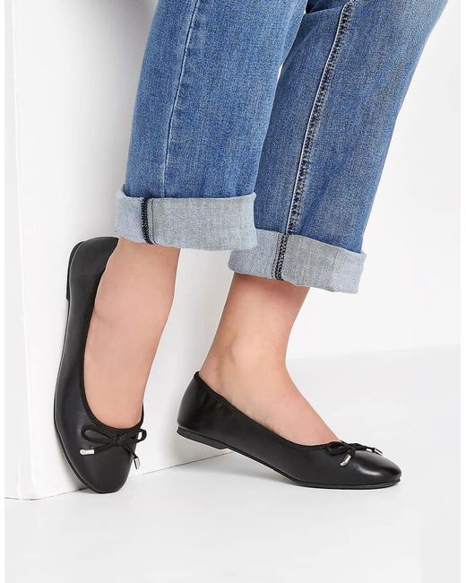 Long Tall Sally Black Ballerina Pumps