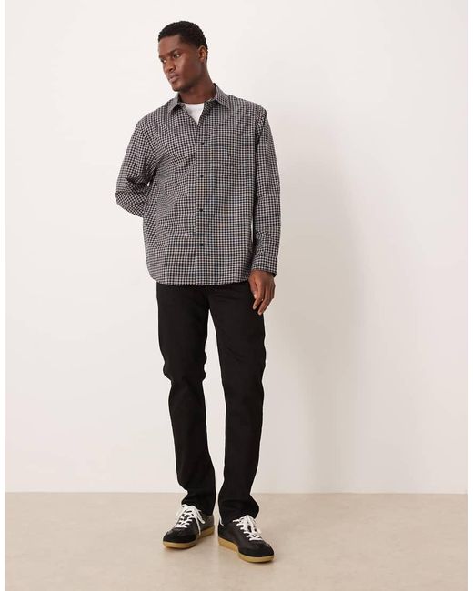 Mango Gray 100% Cotton Checked Shirt for men