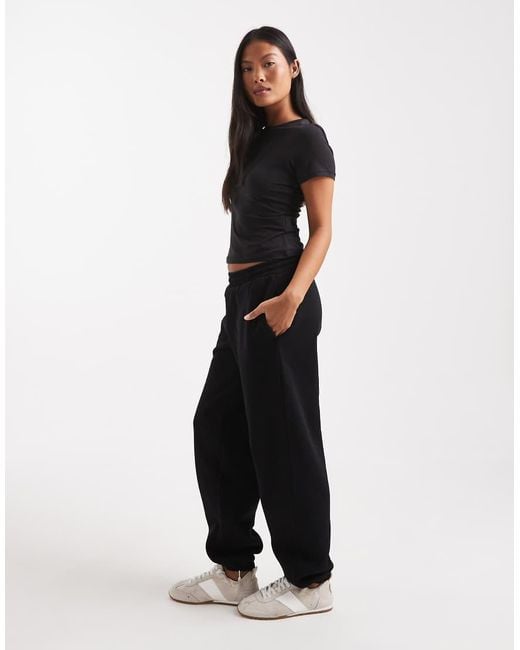 ASOS Black Asos Design Petite Ultimate Cuffed Brushback jogger