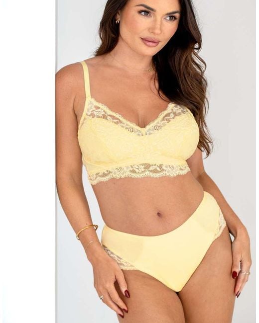 Pour Moi Natural Love To Lounge Lace And Modal Rib Midi Brief