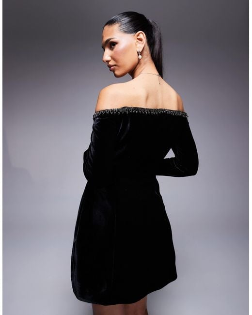 Bardot Black – nadene – langärmliges minikleid