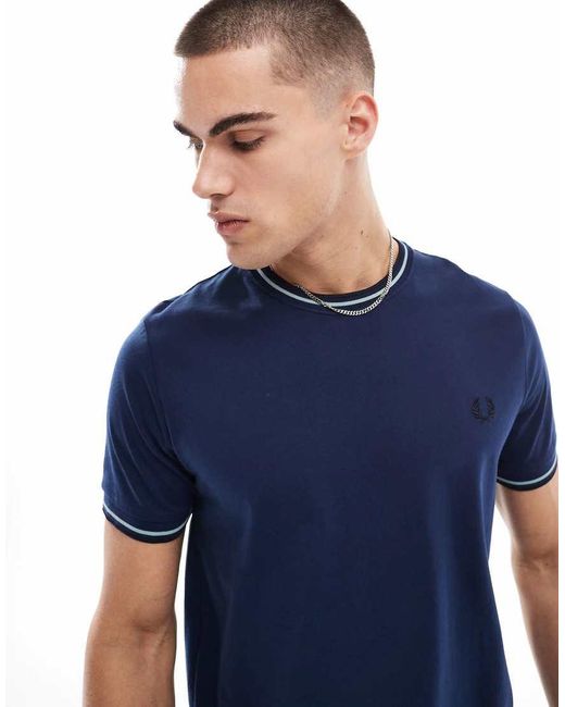 Fred Perry Blue Twin Tipped T-shirt for men