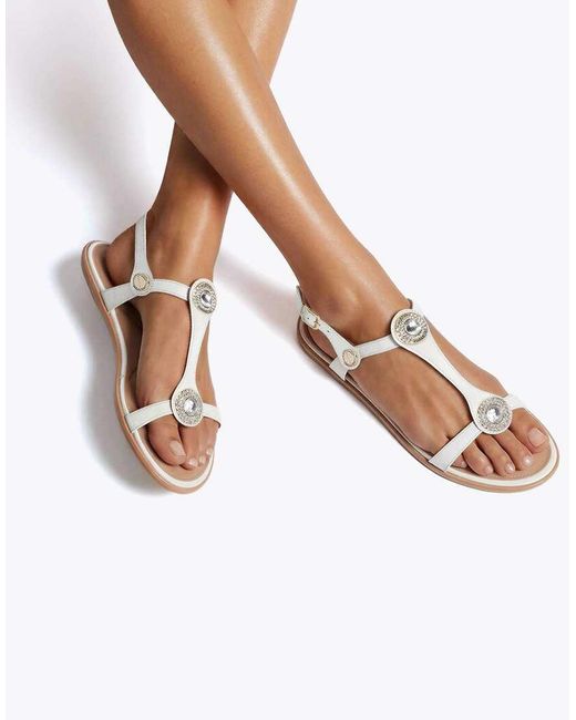 Carvela Kurt Geiger White Amalia Sandal Flat Sandals