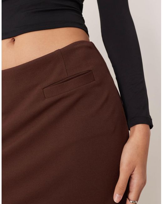 ASOS Brown Ponte Micro Mini Skirt With Pocket Detailing