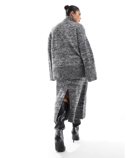 Gonna Midi Monocromatica Mélange di Vero Moda in Gray