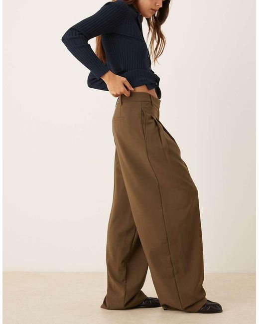Mango Blue Pleat Front Tailored Trouser