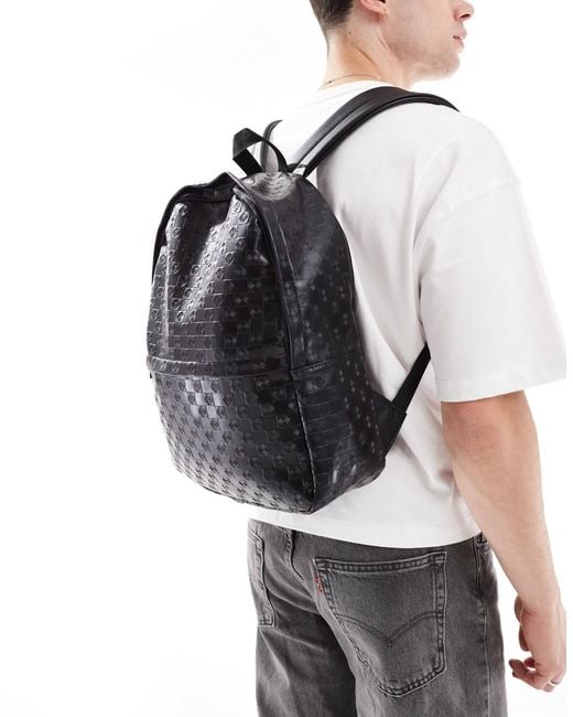 ASOS Black Embossed Backpack for men