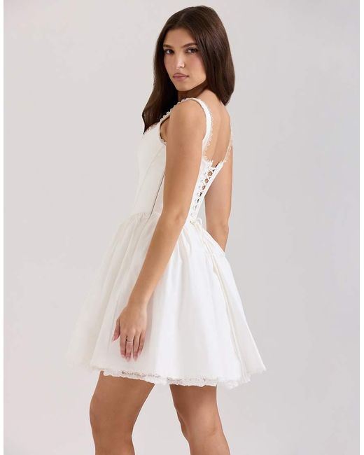 House Of Cb White Letitia Cotton Mini Dress