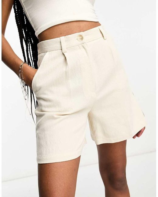 ASOS Natural Asos Design Tall Dad Short With Linen
