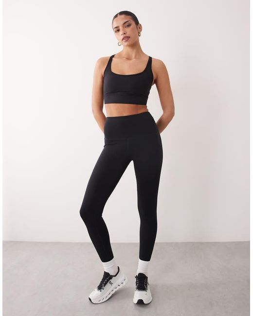4505 Black Strappy Medium Support Sports Bra With Removable Padding