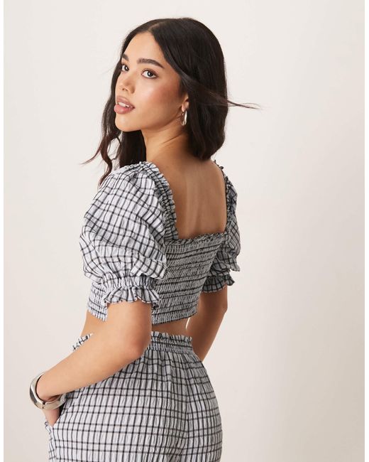 ASOS Natural – gesmoktes seersucker-oberteil