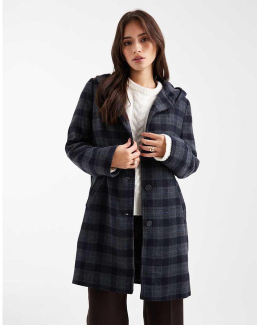 Mango Blue Teen Tailored Hooden Coat