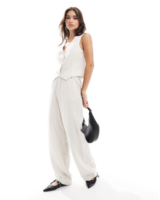 Y.A.S White Linen Touch Wide Leg Trouser Co-ord