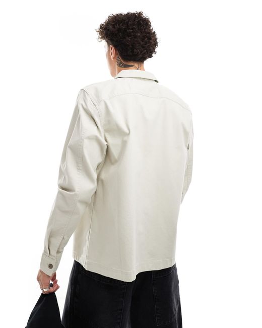Calvin Klein White Utility Overshirt for men