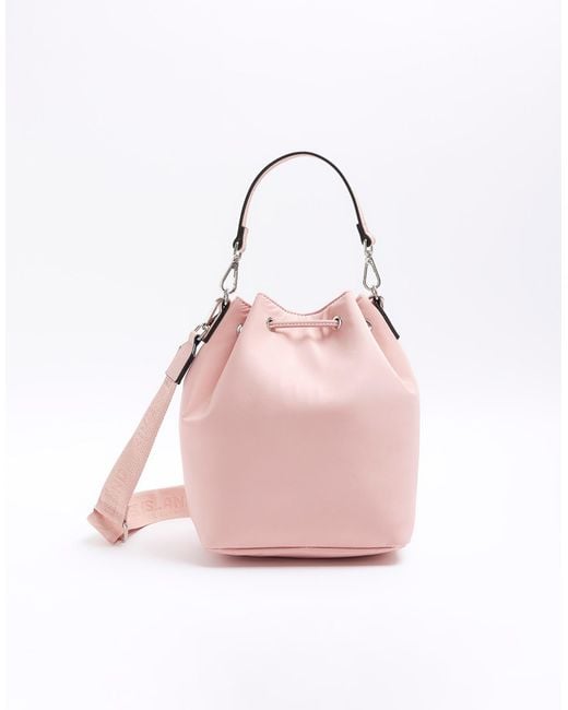 River Island Pink Bucket Bag