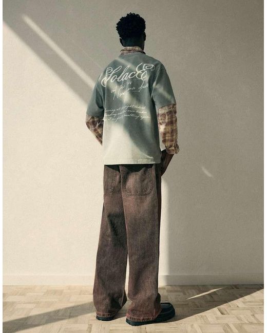 Bershka Green baggy Skater Jeans for men