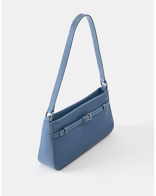 Pull&Bear Blue Buckle Shoulder Bag