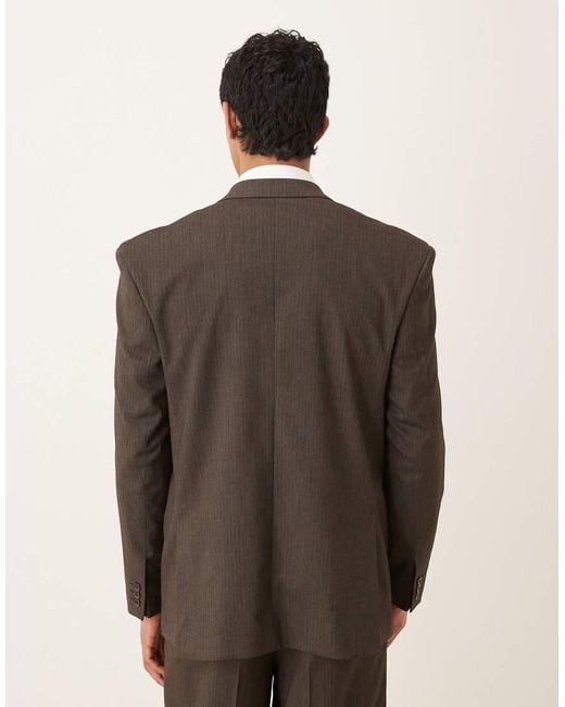ASOS Gray Relaxed Square Shoulder Suit Jacket for men