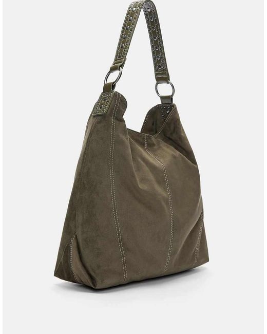 Shopper Kaki Con Borchie di Pull&Bear in Multicolor