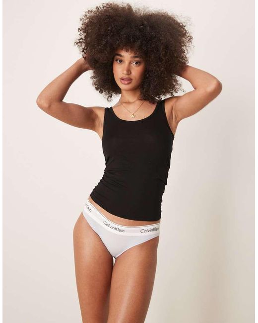 Calvin Klein Brown Modern Cotton Logo Waistband Bikini Briefs