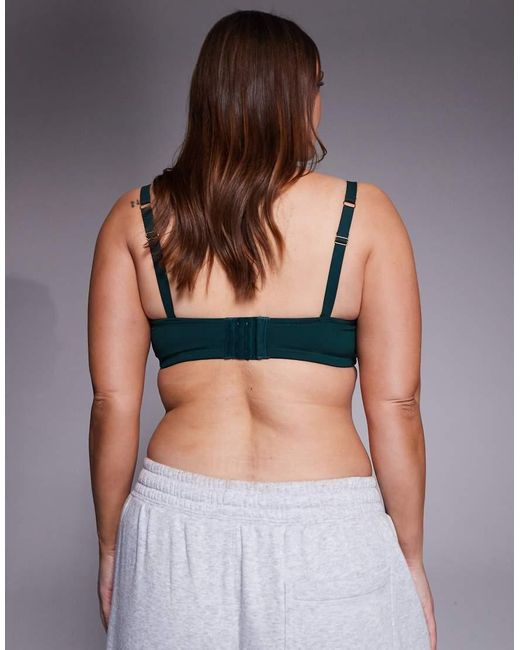 ASOS Green Asos Design Curve Moulded T-shirt Bra With Charm Detail And Embossed Straps